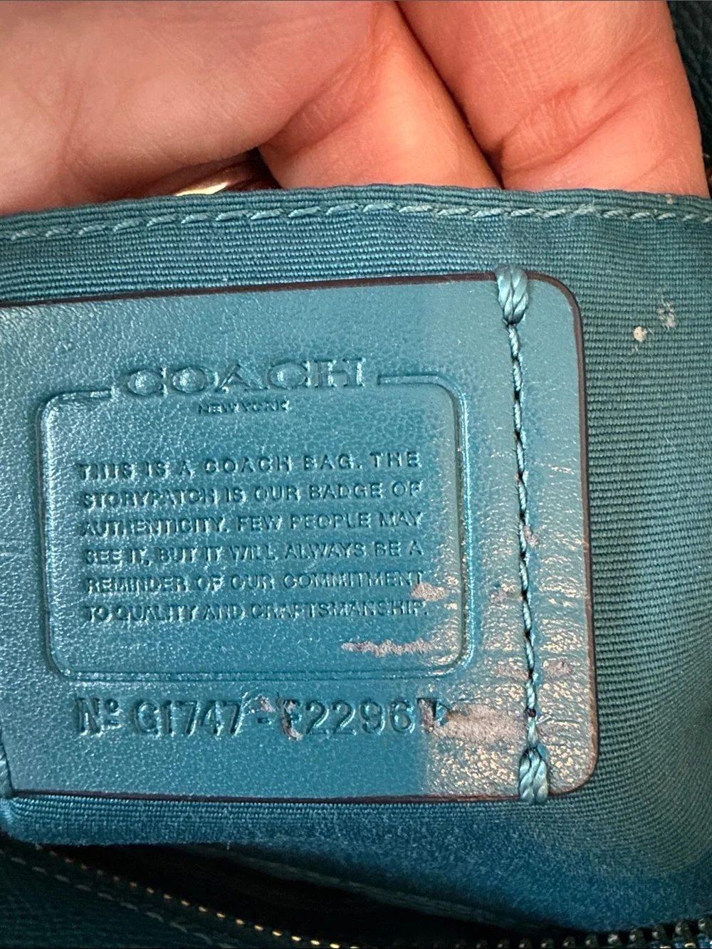 Coach teal leather